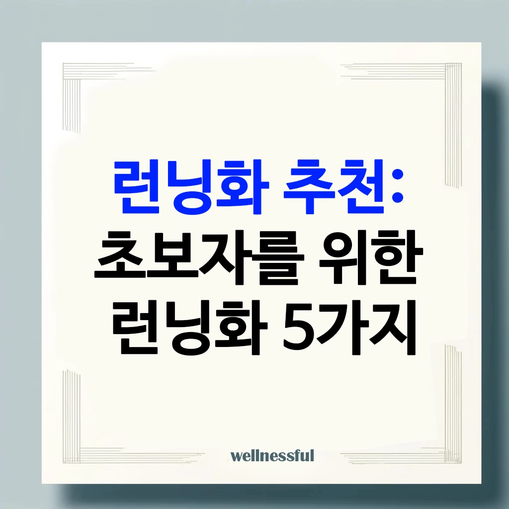 런닝화 추천 : 초보자를 위한 런닝화 5가지