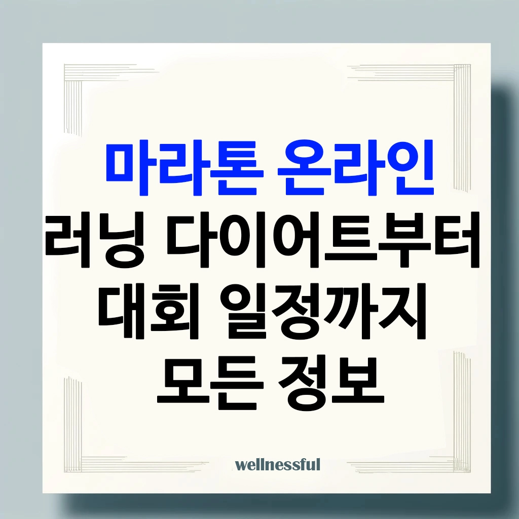 마라톤 온라인 러닝 다이어트부터 대회 일정까지 모든 정보